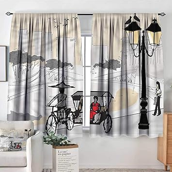 Amazon Com Anzhutwelve Modern Door Curtains Sketch Singapore