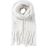 AUSEKALY Women's Scarf Big Colorful Thick Blanket Wrap Winter Oversized Warm Chunky Scarves Solid