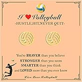 Sports Earrings for Women 18k Gold Plated Baseball Soccer Volleyball Basketball Stud Earrings Sports Jewelry
