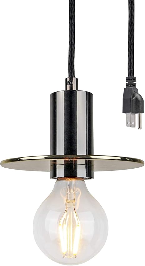 Brighttia Plug In Swag Hanging Tube Pendant Ceiling Light With