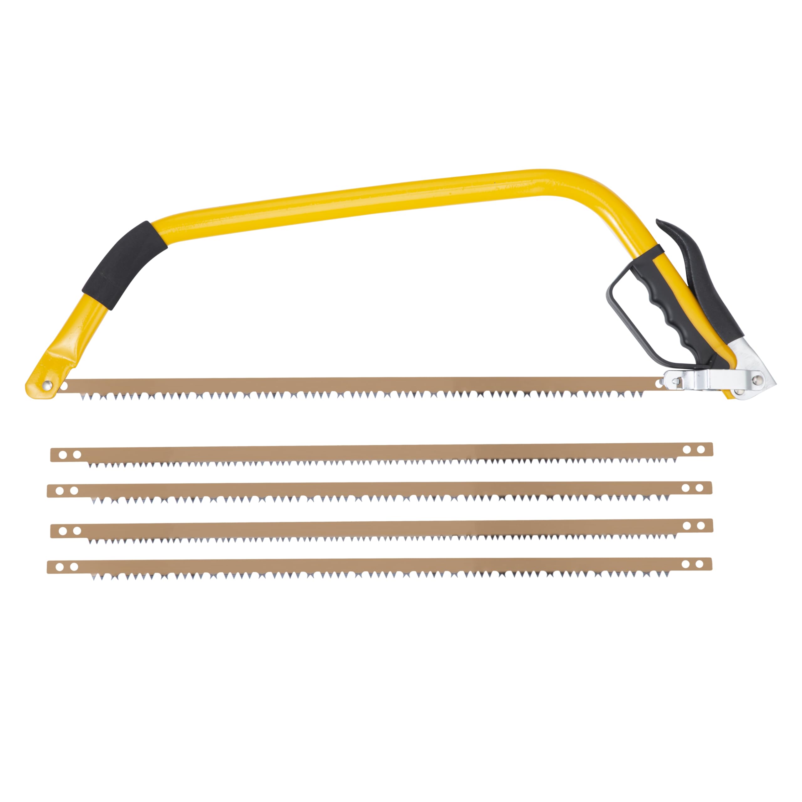 24" Heavy Duty Bow Saw With 6 Blades for Wood Cutting