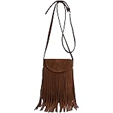 Floerns Women's Hobo Tassel Trim Crossbody Bag Western Cowboy Hippie Shoulder Bag