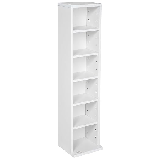 TecTake CD DVD storage tower rack for 102 CDs (White no. 401700