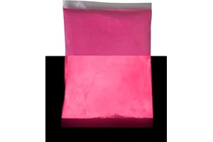 GLOMANIA Glow in The Dark Neutral Invisible Strontium Aluminate Glow in The Dark Fluorescent Pigment Powder FREE UV Black Light (Pink glows PINK, 1oz)
