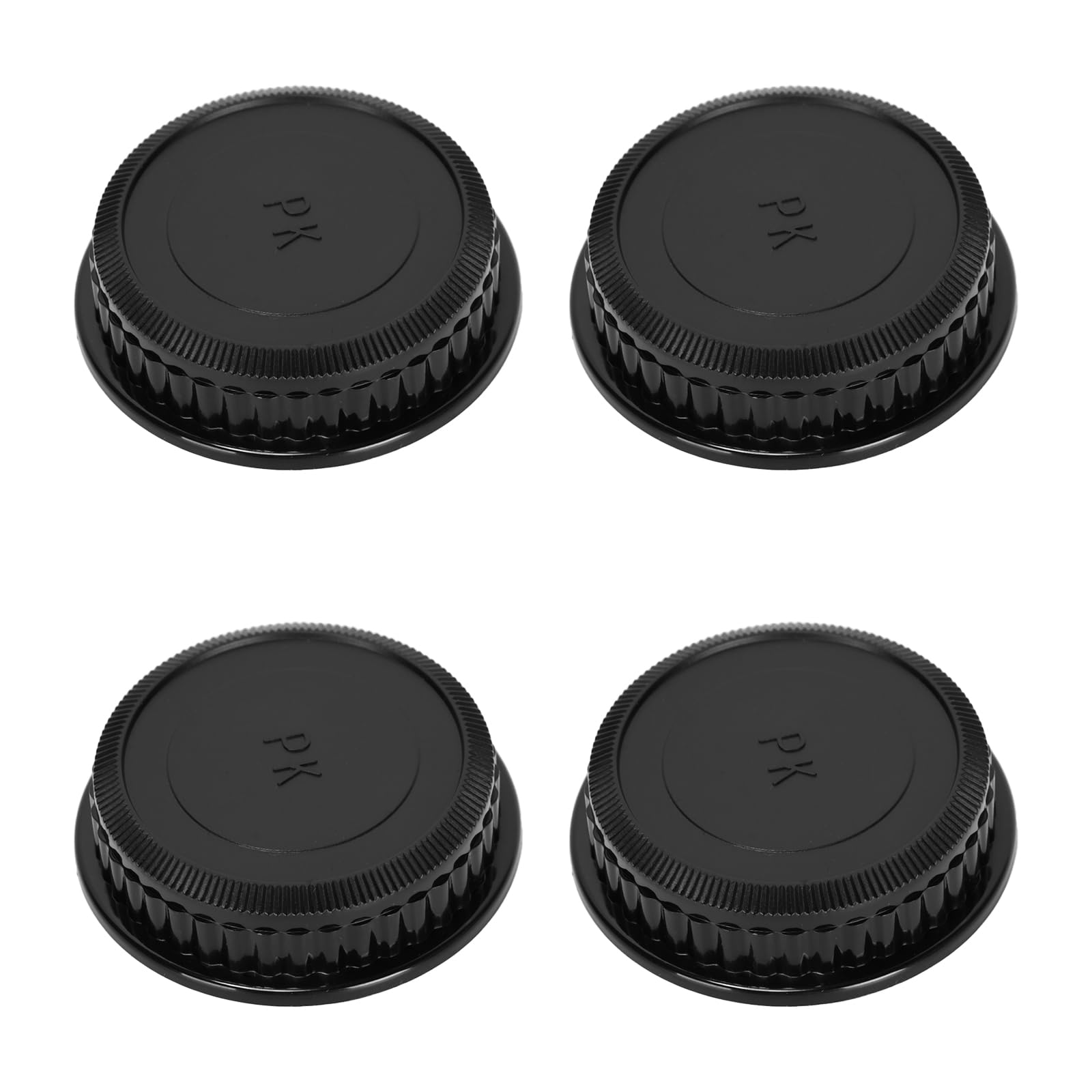 Ruimou 4pcs Black PK Port Rear Lens Cap, Rear Camera Lens Protective Covers Compatible with Pentax K Mount DSLR Cameras Lens