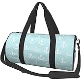 Gbuzozie Anchors Blue Background Sports Gym Bag Travel Duffel Bag Shoes Compartment For Men Women Foldable Lightweight Yoga Gym Sports Bag
