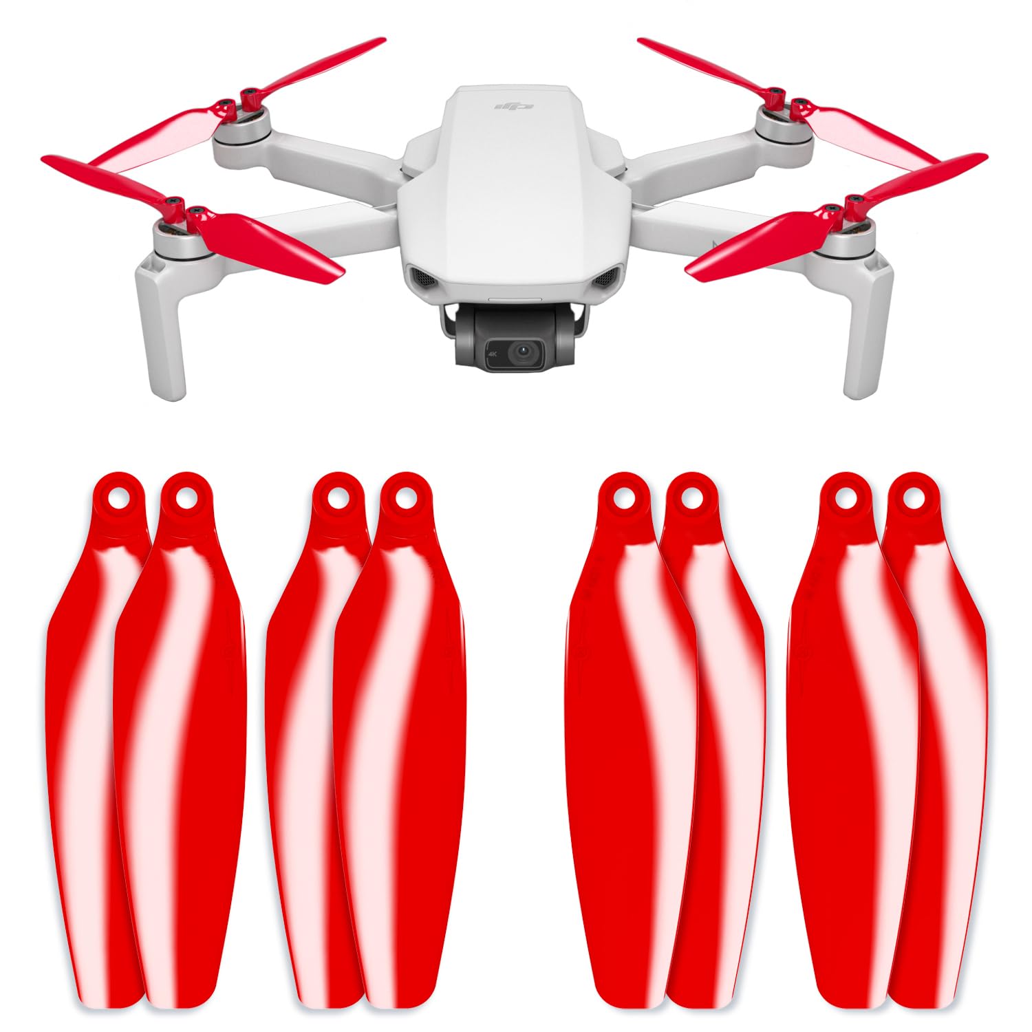 Master Airscrew Stealth Propellers for DJI Mini 2, Mini 2 SE, Mini SE & Mini 4K - Red, 4 propellers in set — image 1