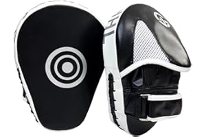 G JGZDBXHHL Boxing Pads Curved Punching Focus Mitts Sparring Gear for Boxing,MMA,Muay Thai,Martial Arts Training Equipment，Red/Black,2PCS