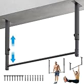 Kipika 48" Ceiling Mounted Pull Up Bar, Heavy Duty Multi-Grip Chin Up Bar,Mounted Pullup Bar, Adjustable Height, Pull Up Bands for Chin Ups &amp; Body Stretching, Ideal for Home Gym and Strength Training