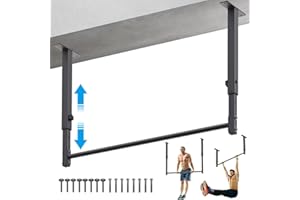 Kipika 48" Ceiling Mounted Pull Up Bar, Heavy Duty Multi-Grip Chin Up Bar,Mounted Pull Up Bar, Adjustable Height, Ideal for H