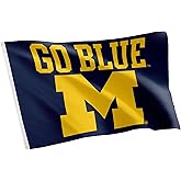 Desert Cactus University of Michigan UM Flag - 3 x 5 Feet Wolverines Banner, Indoor/Outdoor Durable Fabric, 100% Polyester Design (Style A)