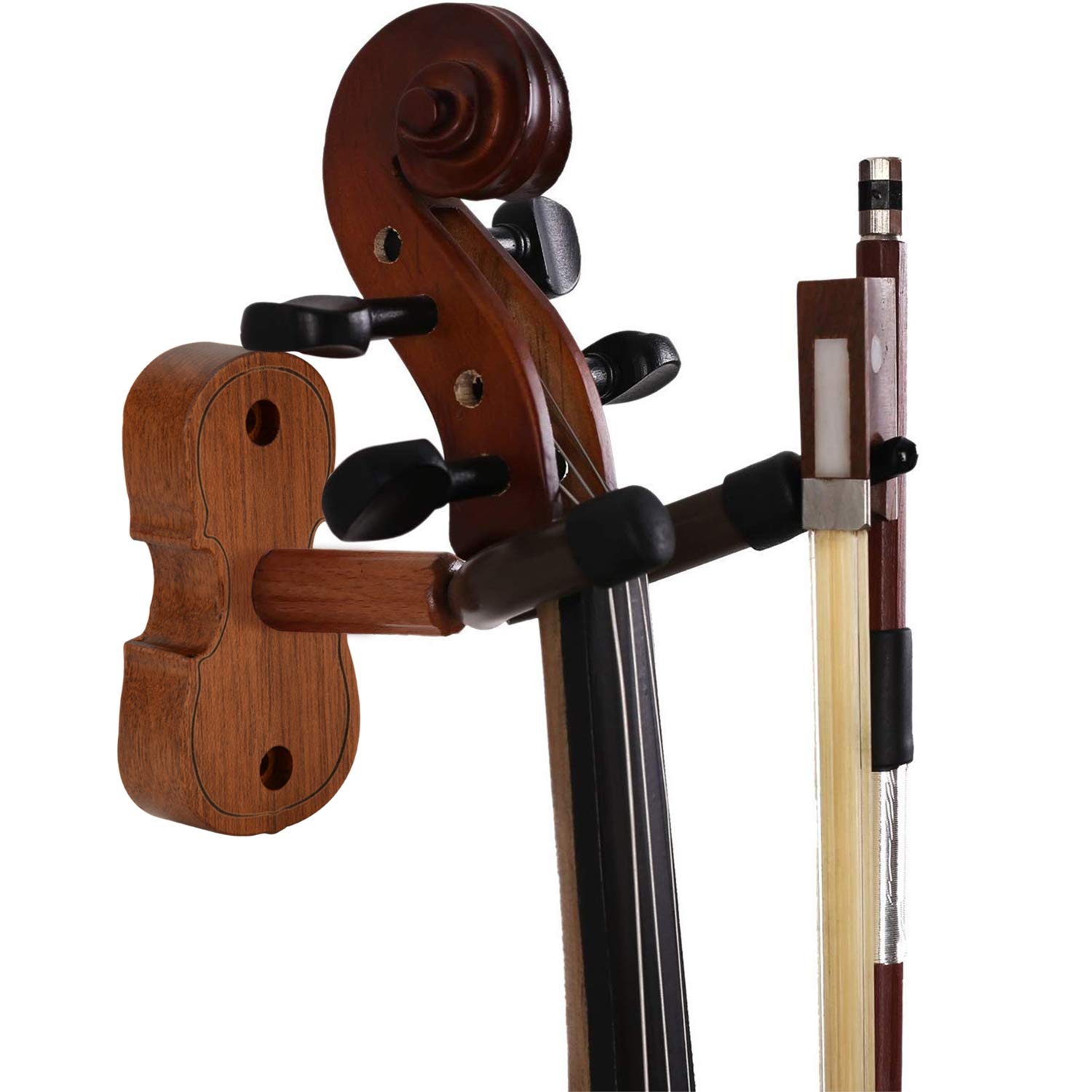 Photo 1 of Violin Wall Mount Violin Hanger with Bow Hook Home & Studio Rosewood Violin/Viola Stand (Rosewood MA-R5)