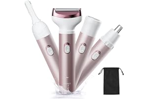 ZHIUGUZILLA Electric Razors for Women, 4 in 1 Women Electric Shavers, Hair Trimmer for Women Pubic Hair, Legs, Arm, Underarm, Bikini, Face Shaver for Women, Rechargeable Hair Removal Epliators
