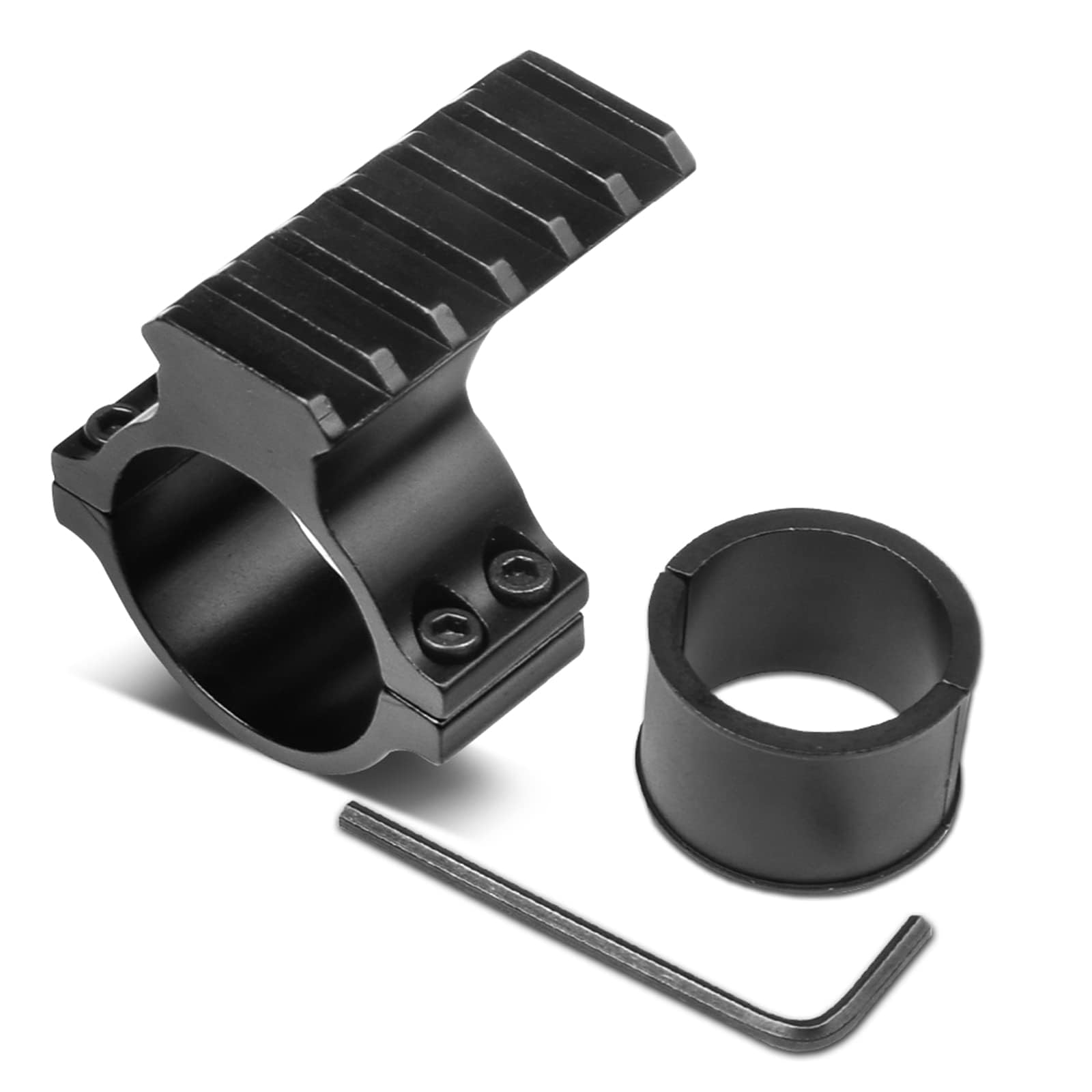 Odepro M062 Tactical Torch Scope Mount, Picatinny Rail Mount with 1" (25.4mm) & 30mm Adapter Rings, Quick Release Heavy Duty Light Holder for Hunting, Outdoor Activities