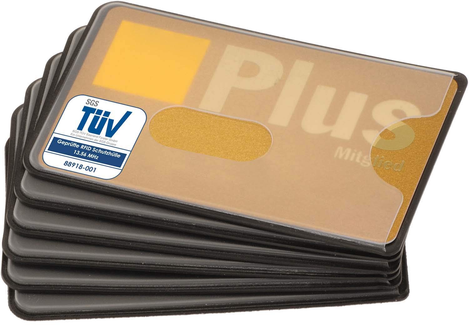valonic RFID Blocking Sleeves | 6-Pack | Sturdy Clear Plastic | Credit Card Protector | Protection for Debit Card, Passport and Metro Card