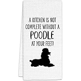 FIicy Poodle Gifts Kitchen Towels, Poodle Dog Owner Lover Gifts Dish Towels, A Kitchen is Not Complete Without A PoodleDog Decorative Hand Towels for KitchenDecor, PoodleKitchen Decor(16x24 Inch)