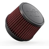 K&amp;N High-Flow Original Lifetime Universal Clamp-On Air Filter: High Performance, Premium, Washable: Flange Diameter: 4 In, Filter Height: 3.5 In, Flange Length: 0.625 In, Shape: Round Tapered, RU-2510