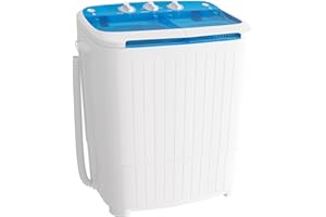 Superday Portable Washing Machine, 2 In 1 Small Washing Machine and Spin Dryer Combo, 16lbs Compact Mini Twin Tub Laundry Machine for Camping, Apartments, Dorms, College Rooms, RV, Delicates, Blue