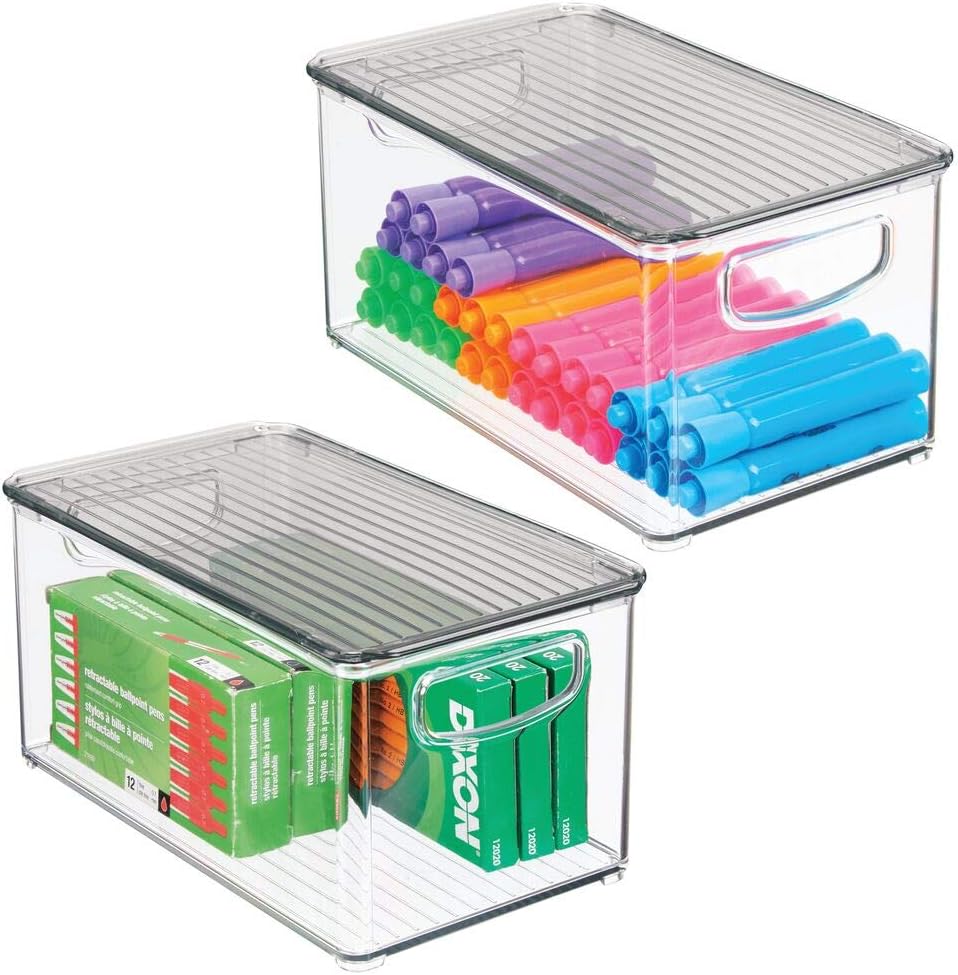 Amazon.de mDesign 2erSet Aufbewahrungsbox mit integrierten Griffen