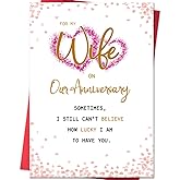 Beixian Anniversary Card for Wife, Funny Wedding Anniversary Cards Gifts for Wife from Husband-8x5.3 Inches, Double-Sided