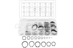150PCS C-Clip Assortment Snap Retaining Rings Internal Circlips External 3-32mm Circlip Kit Metal C-Rings for Industrial Mach