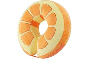 IEUUMLER Inflatable Recovery Dog Collar, Protective Donut Cone, Adjustable Soft Collar for Dog and Cat After Surgery Prevent from Biting & Scratching EU002 (L (Neck:11.8"-16.1"), Orange)