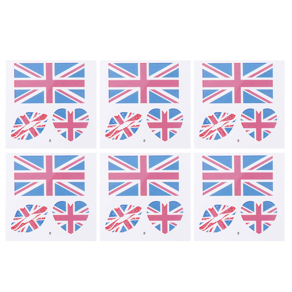 25 Sheets Disposable National Flag Stickers Temporary Waterproof Cheering National Flag Decal for Sports (UK)