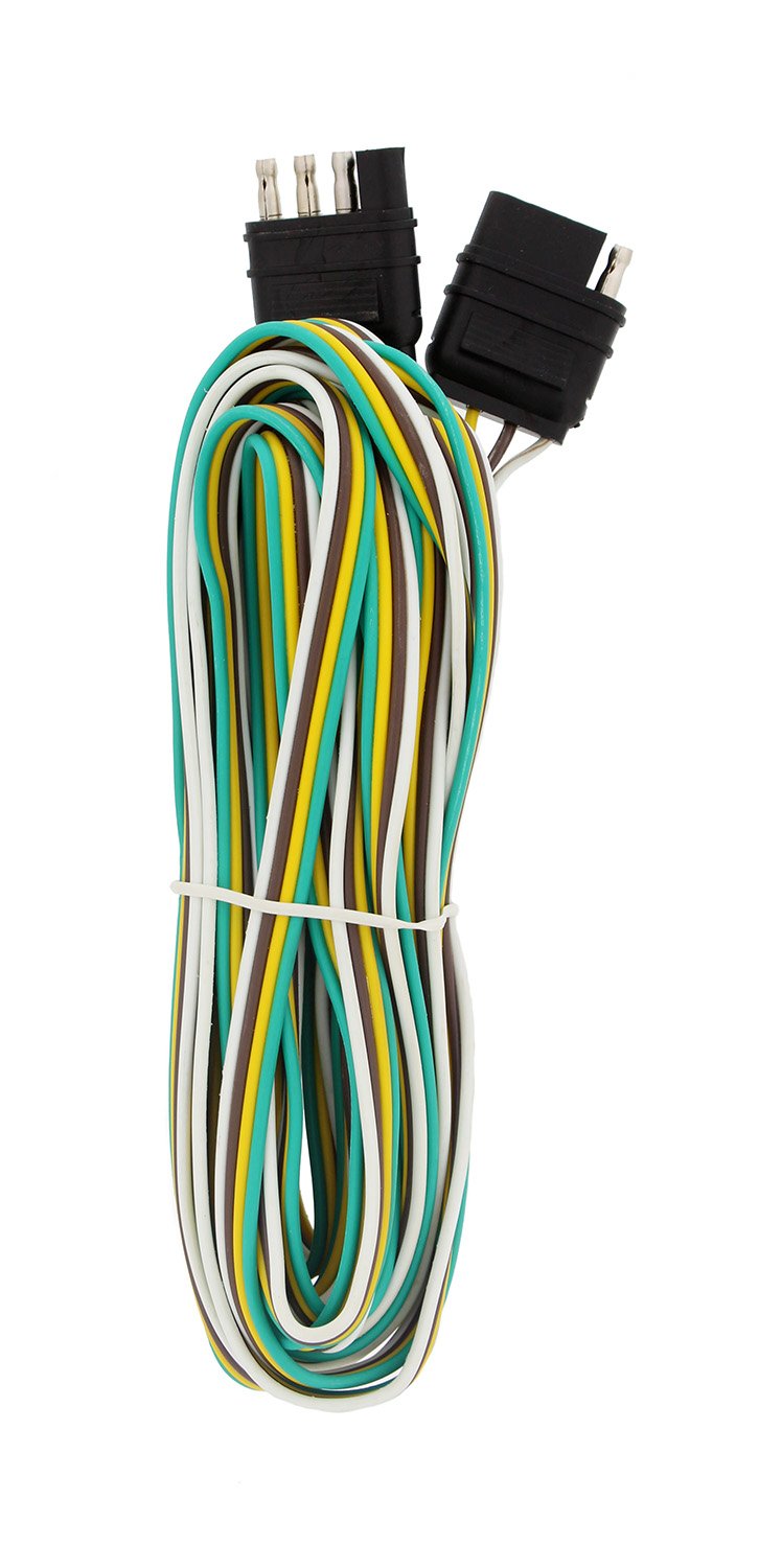 ABN Trailer Wire Extension, 20' Foot, 4-Way 4-Pin Plug Flat 20 Gauge – Hitch  Light Trailer Wiring Harness Extender