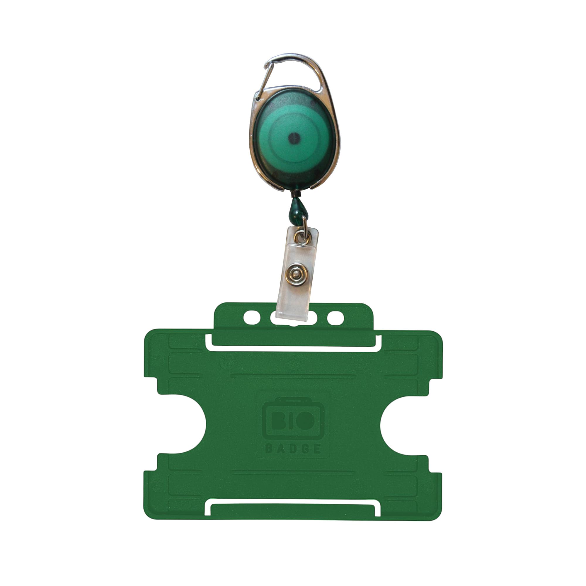 Customcard ltd Premier Yo Yo Badge Pull Reel With Matching Colour Open Faced ID Card Holder Green
