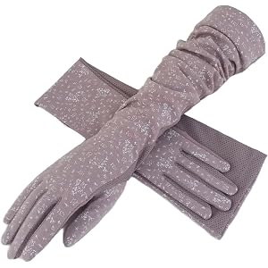 PURFUN Women UV Sun Protection Driving Gloves Soft Cotton Breathable Mesh Summer Cycling Sun Block Gloves Arm Cover Sleeves