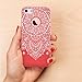 MagicMobile iPhone 5S / 5 / SE Case, Slim Hybrid Case [Cute 3D Printed White Henna Mandala Pattern] Embossed Rugged TPU with Bumper Frame Dual Layers - [Light Pink]