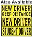 Premium 2 Pack NEW DRIVER sticker decal sign for rookie drivers, big text and removable back glue, stick better than magnets, no drop-off at car wash, no damage to paint if keep on for longer time.