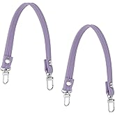 PATIKIL Leather Purse Handle Strap, 2 Pcs 10 Inch Leather Purse Strap Replacement DIY Women Clutch Bag Handbag Top Handle Strap Repair Accessories Purple