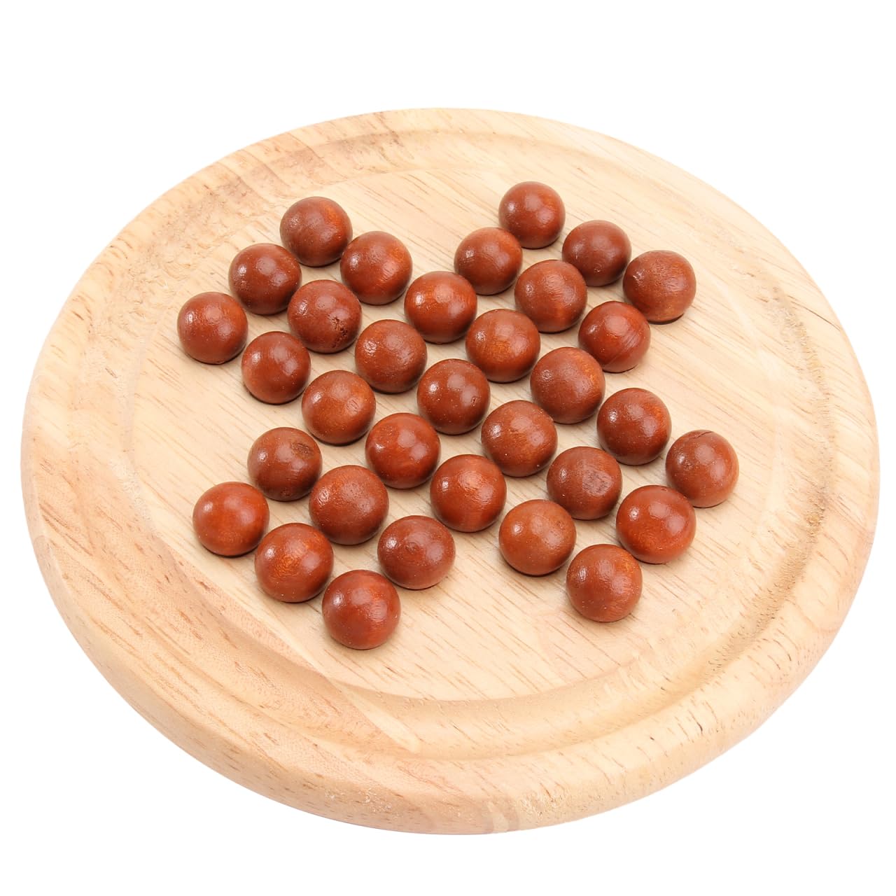 TOYANDONA 1 Set of Wooden Classical Games Card Board Europe Chess Game Single Chess Peg Cognitive Round Board Classical Educational（Chessboard Diameter 5.5in）