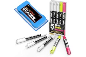 Huntz Dustless Chalk With Microfiber Eraser (Washable & Reusable)