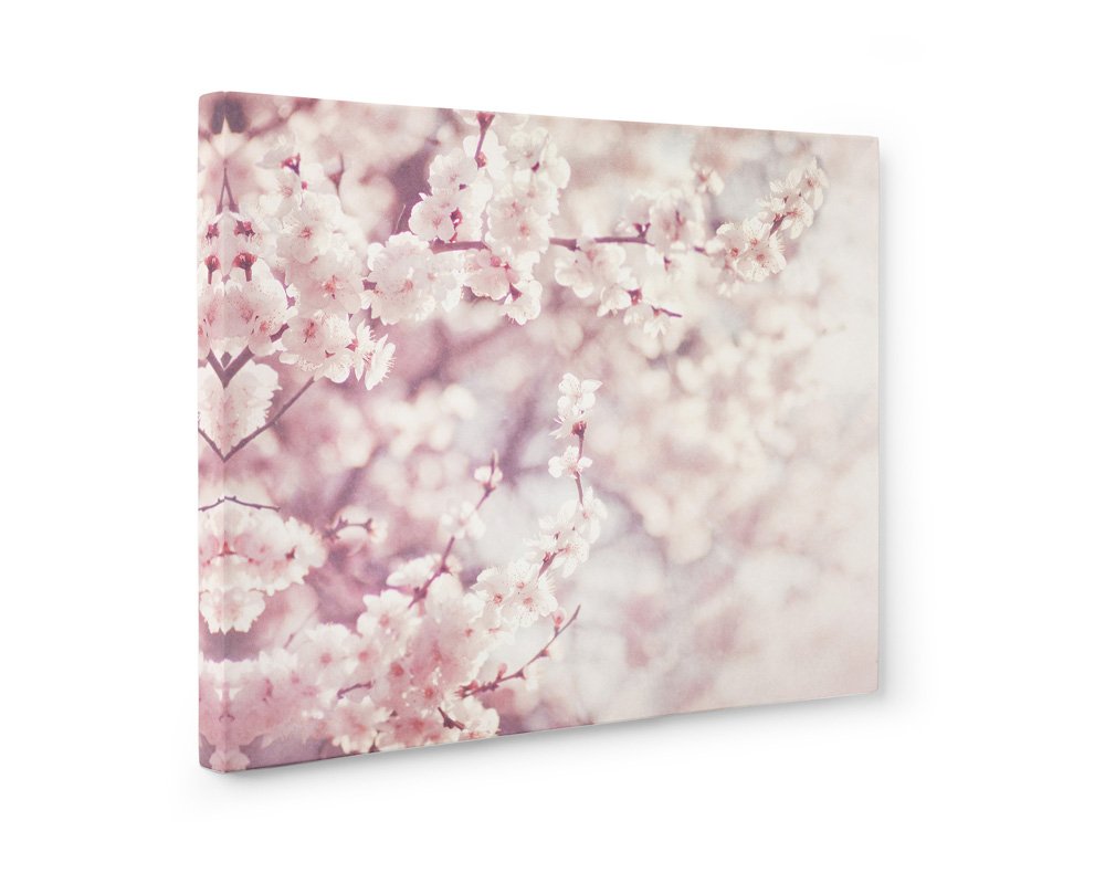 Large Canvas Print, Pink Wall Art, Blossom Flower Print, Floral Wall