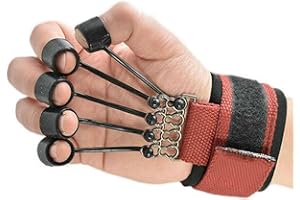 Finger Strengthener – Hand Grip Strength Trainer with 5 Replaceable Rings (10–75 lbs), Finger Extensor Exerciser for Arthriti