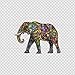 Elephant Decal Stickers Colorful Elephant Wall Color Print (3 X 2.1 Inch) X9296