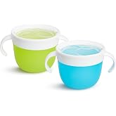 Munchkin Snack Catcher Toddler Snack Cups, No Spill, 2 Pack, Blue/Green