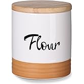 LEETOYI Ceramic Food Storage Containers with Lid, 31oz Farmhouse Kitchen Decor, Countertop Food Storage Caddy Organizer 4.5 I