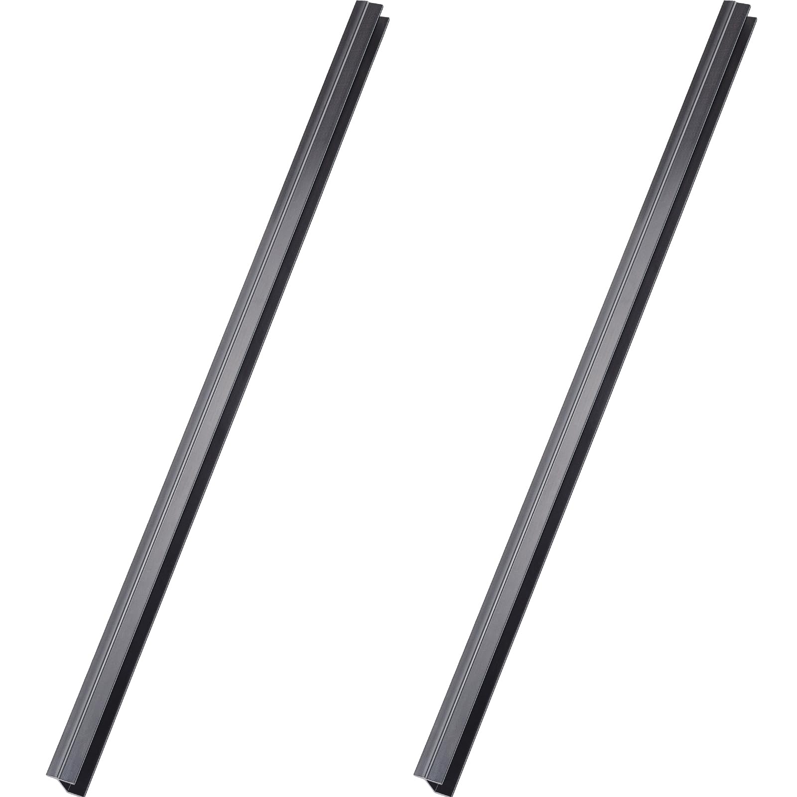 Photo 1 of 2 Pieces PVC Drawer Hanging File Rails Black Cabinet Rails for Hanging 1/2 Drawer Sides Letter Size File Storage Folder Organizer(for 3/4 Inch-wide, 24 Inch)