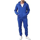 JIHUILAI Mens Tracksuit, Track Jackets and Pants 2 Piece Outfit Mens Hoodie Sweatsuit Full-Zip Fleece Jogger Set, S-3XL