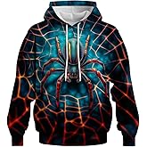 WHNBCW Novelty Long Sleeve Hoodie Funny Spider Graphic Sweatshirts
