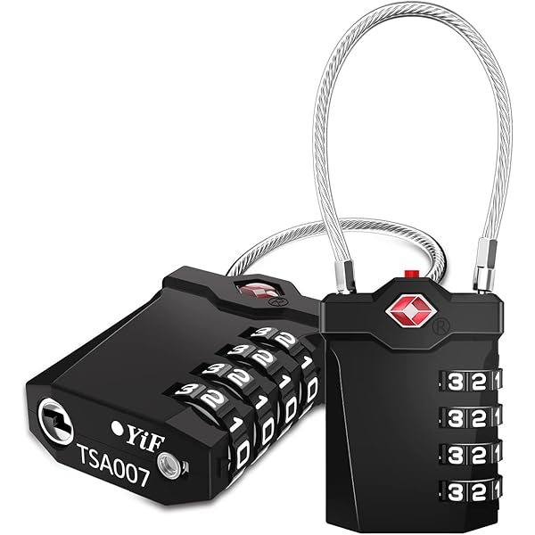 Lot De 4 Cadenas à Bagages TSA BRILLIRARE – Combinés 3 Chiffres, Acier Trempé
