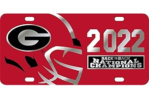 BROAD STREET MACHINE CO., INC. 2022 - 2023 National Champions Georgia Bulldogs Laser Cut License Plate Car Tag Back to Back Dawgs