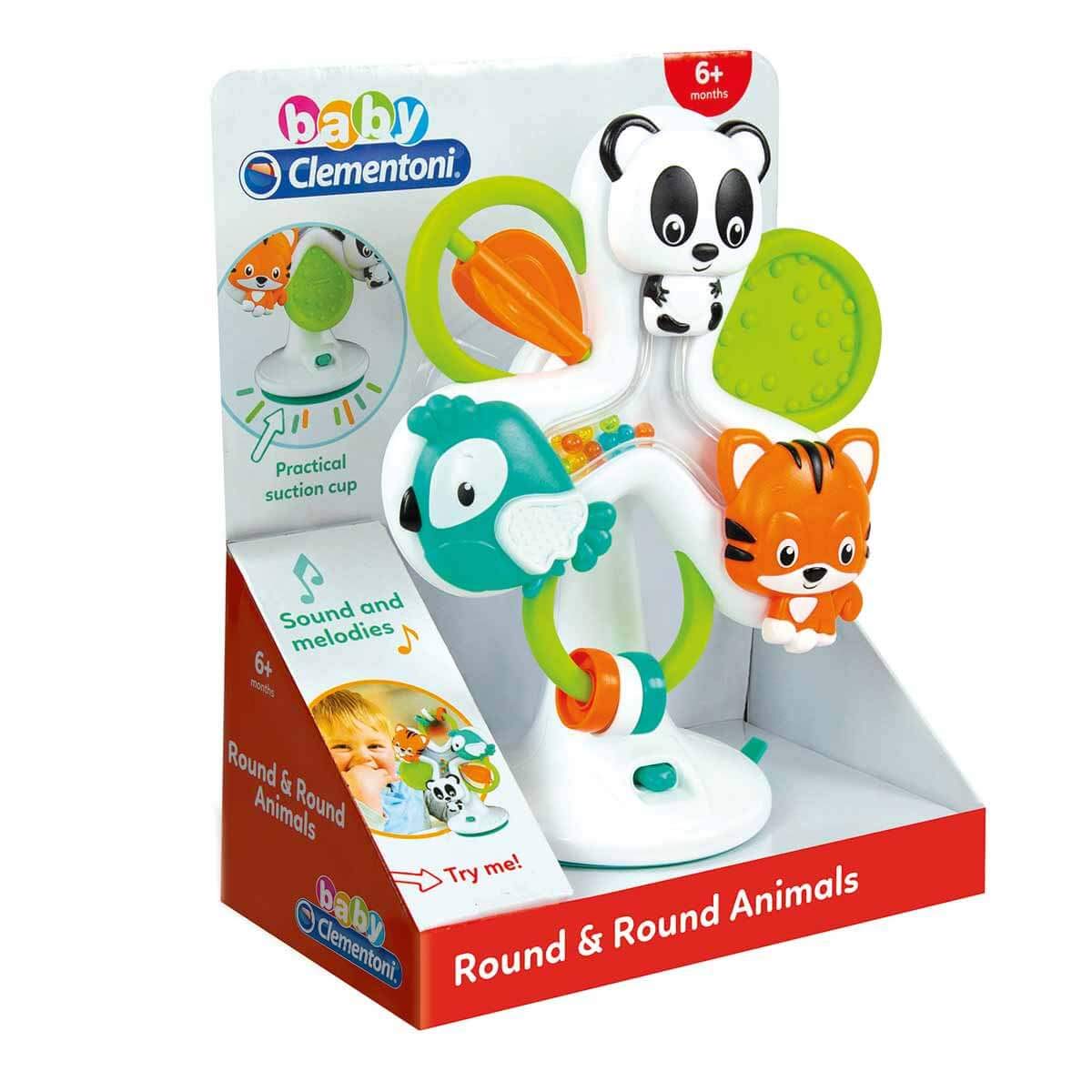 Clementoni 17261 Baby Clementoni-17261-Activity Wheel-high Chair Toy for Toddler from 6 Months and Older (Battery Included), Multi-Colour