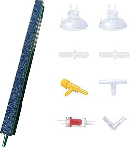 EKUEY 16″ Fish Tank Air Stone Bar Aquarium Bubbler Diffuser with Air Pump Accessories Set