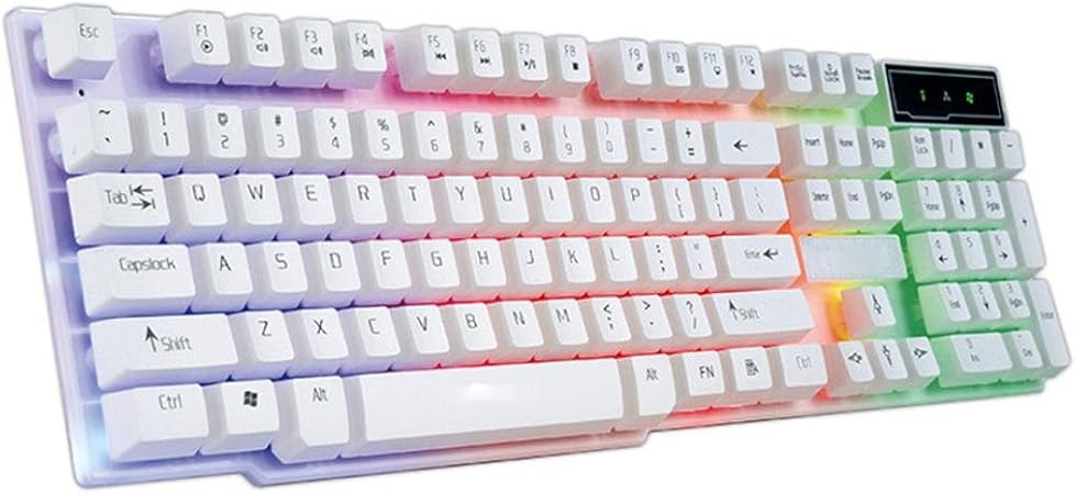 So Wu Gaming Keyboard Usb Wired Rgb Led Backlit Ergonomic Keyboard For Apple Mac Pro Macbook Pro Air Imac Mac Mini Laptop Windows Pc White Amazon Co Uk Computers Accessories