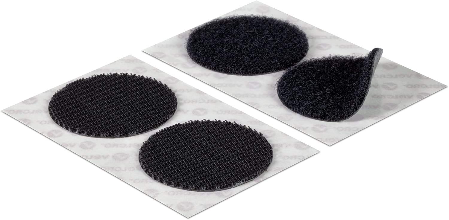 VELCRO Brand Industrial Strength Dots Coins Circles in Black and White (Black, 20 Pairs)