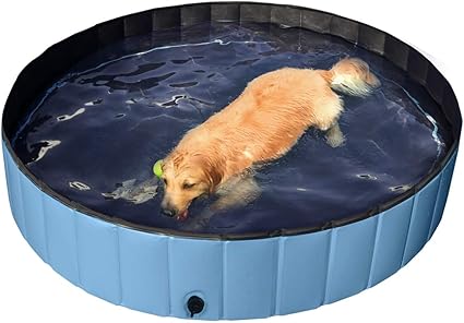 Yaheetech Pvc Foldable Pet Dog Paddling Pool Puppy Swimming Pool 160 X 30cm Dog Pool Dog Shower Bathing Tub Dog Bath Water Pond Ideal For Pets Amazon Co Uk Pet Supplies